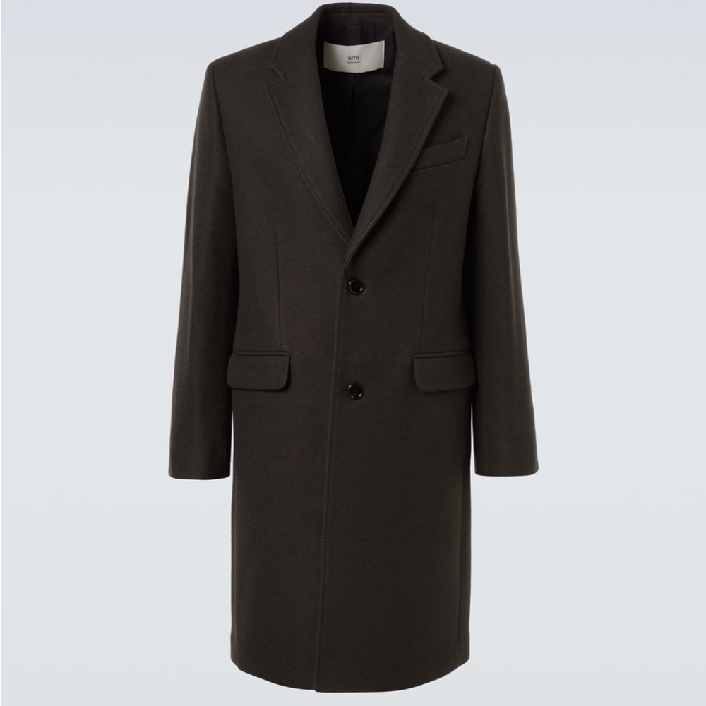 Ami Alexandre Mattiussi brown wool coat